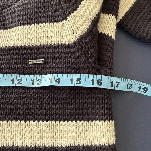 Volcom Womens Crochet Striped Knit Sweater S/P - Picture 6 of 9